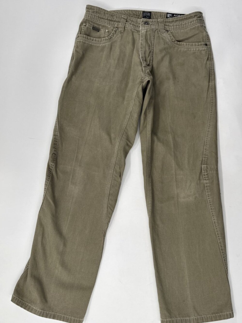 Kuhl Outkast Pants Mens 32x30 Green Canvas Relaxed Outdoor Hiking Workwear